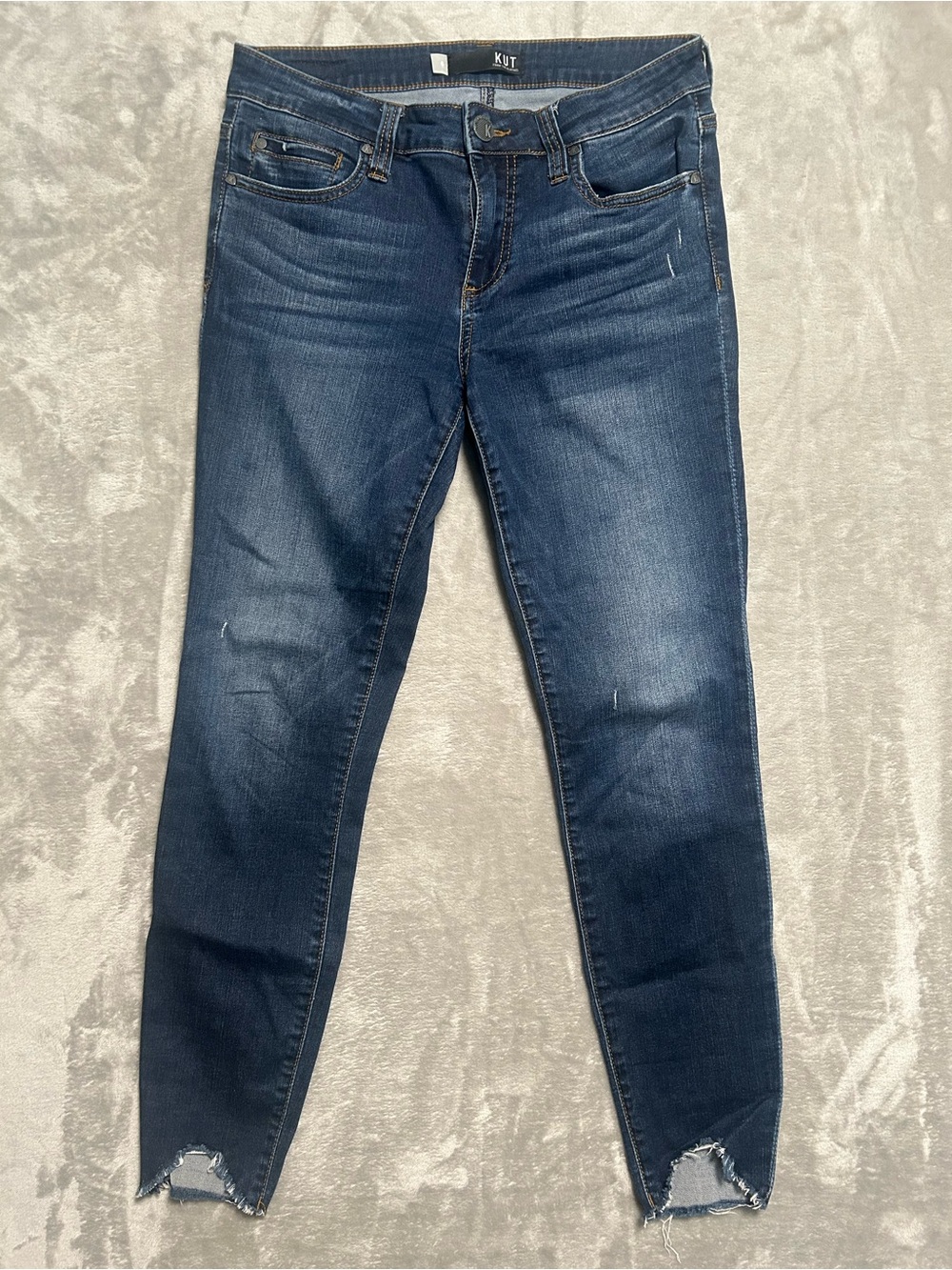 Kut From The Kloth Connie Ankle Skinny Jeans Women’s 6 Dark Wash Raw Hem